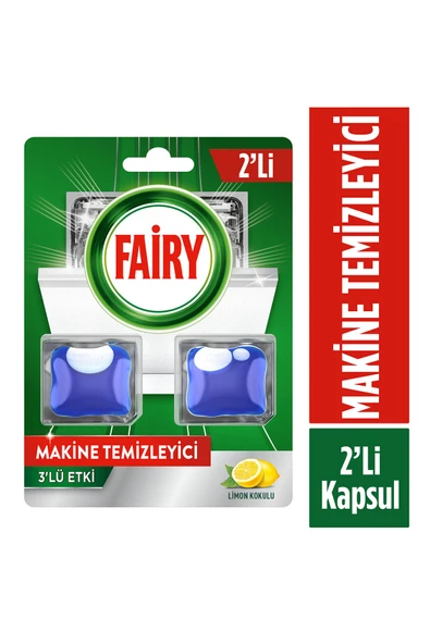 Fairy Bulaşık Makinesi Temizleyici, Kolay Temizlik, Limon Kokulu, 2 Kapsül ürün görseli 1