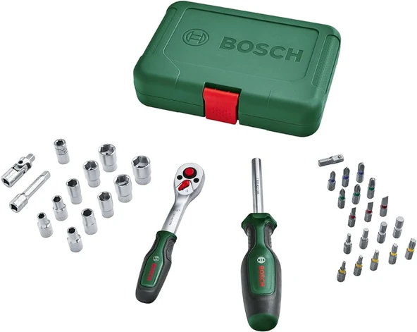BOSCH 34 Parça Cırcırlı Tornavida ve Lokma Takımı (1600A02BY1) ürün görseli 1