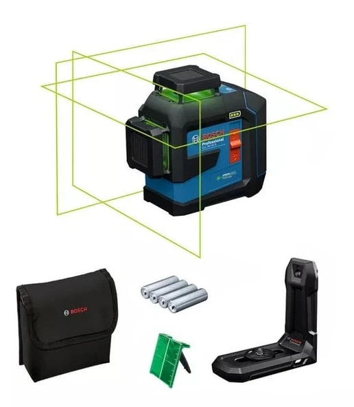 BOSCH GLL 80-33 G Yeşil Lazer Terazi 3x360 Derece Mıknatıs Sehpalı ürün görseli 1