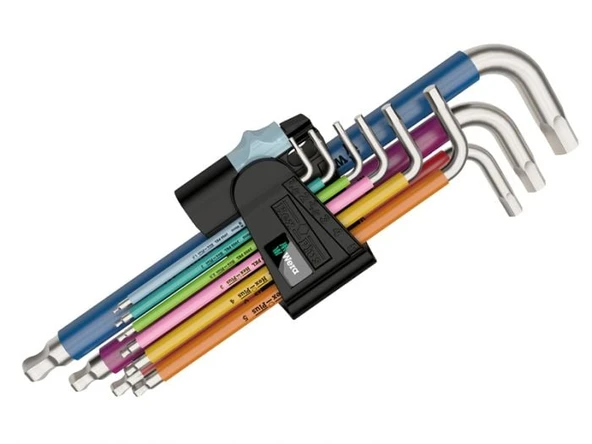 WERA 3950/9 SPKL Paslanmaz Top Başlı Uzun Alyan Anahtar Takımı (05022669001) ürün görseli 1