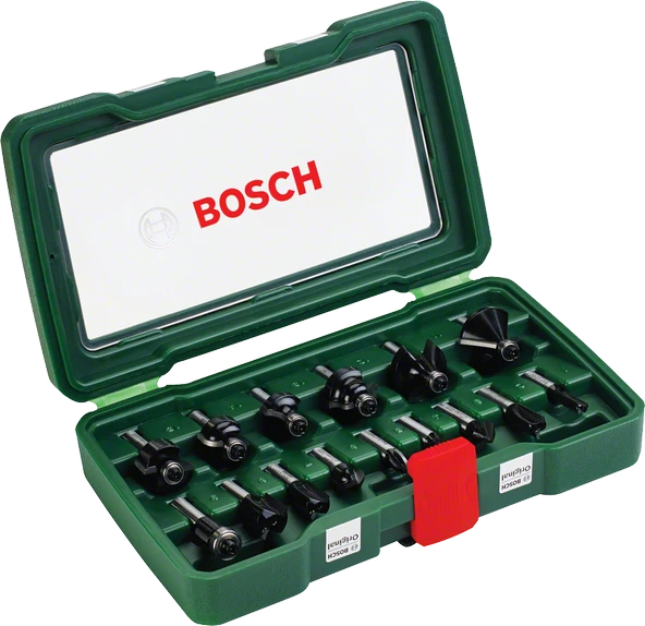 BOSCH 8 mm Ahşap Freze Uç Seti 15 Parça (2607019469) ürün görseli 1