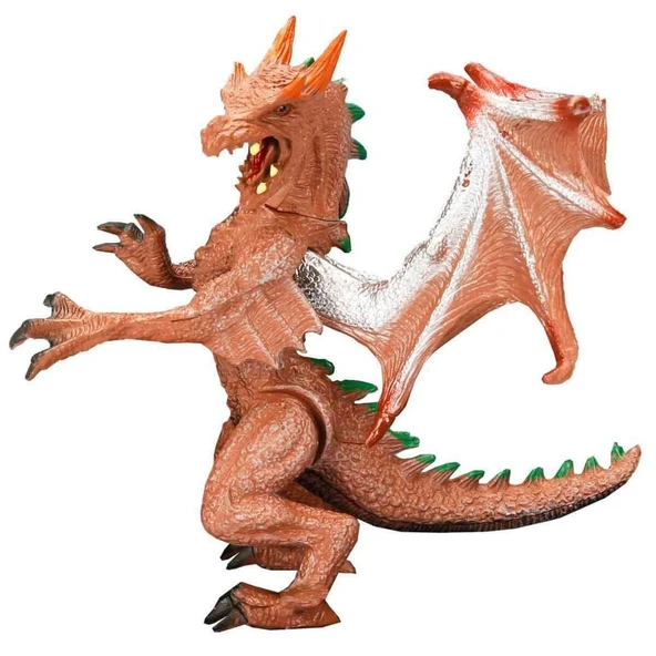 Standlı Ejderha Figürü  13 cm - Kahverengi - Resim 2