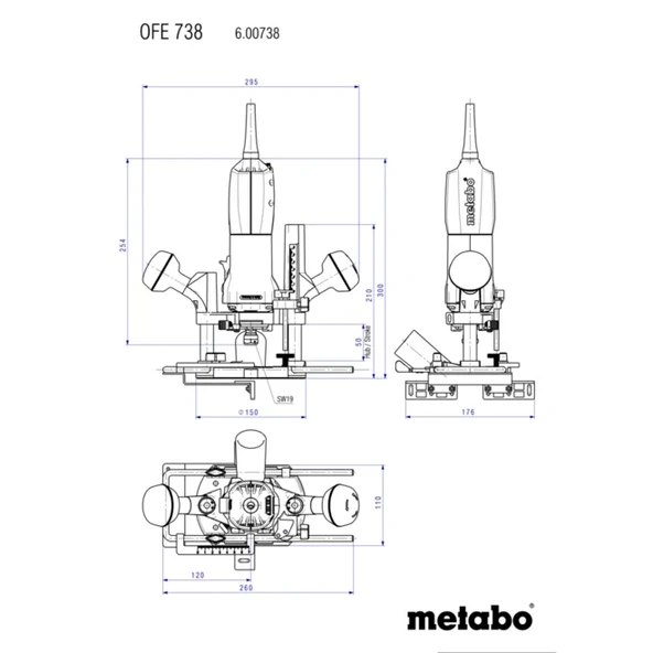 METABO OFE 738 El Frezesi 710 Watt - Resim 2