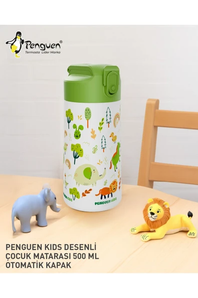 500ML Çocuk Su Matarası | Paslanmaz Çelik | Pipetli | BPA Free | Sızdırmaz Kapaklı ürün görseli 1