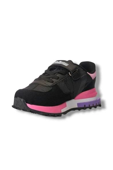 Tutinom 807-26 Anatomik Paraşüt Kumaş Kız Çocuk Sneaker Siyah Pembe 31-35 ürün görseli 1