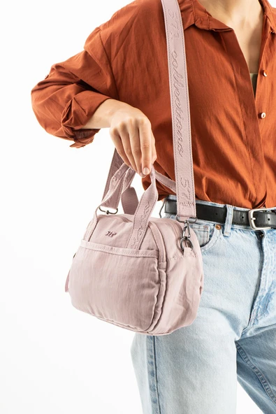 Yumuşak Dokulu Ultra Hafif, Esnek ve Su Geçirmez Polyamid Kumaş Omuz ve Kol Çantası Pembe Model: (571-13-14H) ürün görseli 1