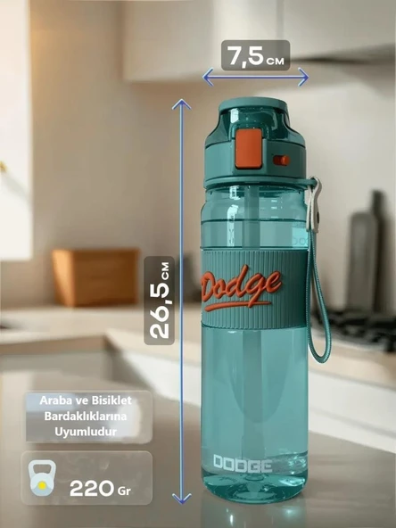 Dodge Su Matarası Tritan Turkuaz 850Ml ürün görseli 1