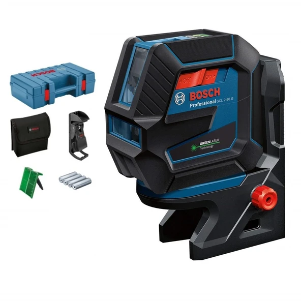 BOSCH GCL 2-50 G Yeşil Lazer Terazi (RM10+DK10 aparatlı) ürün görseli 1
