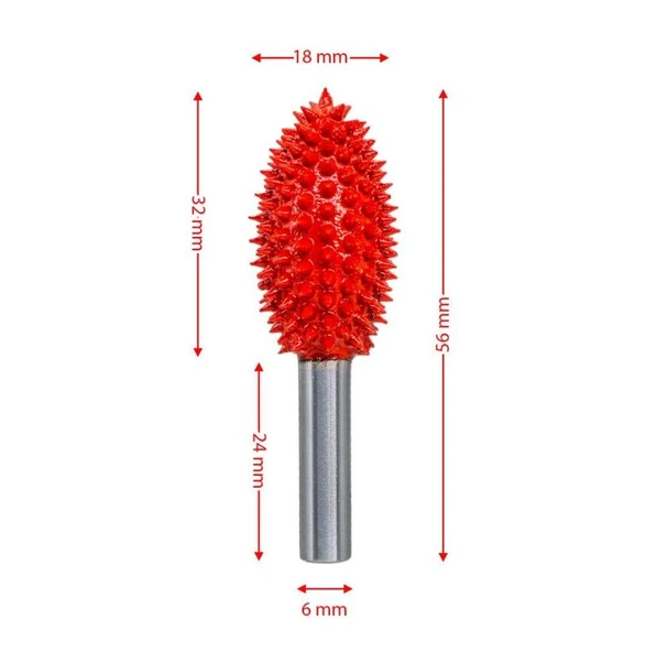 ROX WOOD Karbür Alev Tip Törpü 18mm - Resim 3