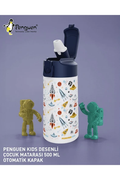 500ML Çocuk Su Matarası | Paslanmaz Çelik | Pipetli | BPA Free | Sızdırmaz Kapaklı ürün görseli 1