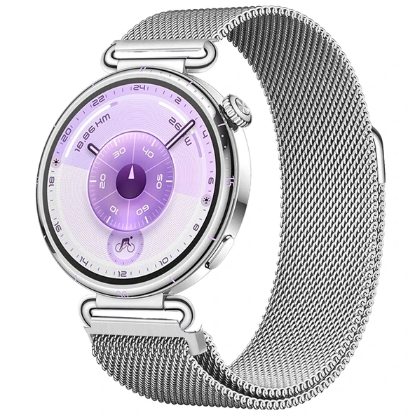 Huawei Watch GT6 41mm Uyumlu Manyetik Milanese Loop Metal Kordon  Gümüş ürün görseli 1