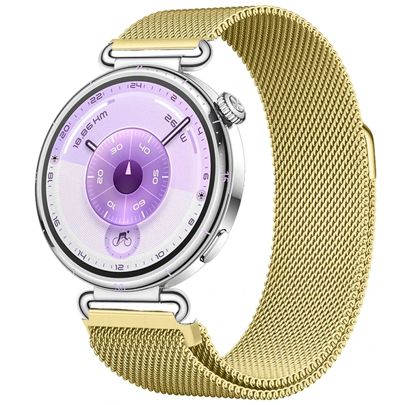 Huawei Watch GT6 41mm Uyumlu Manyetik Milanese Loop Metal Kordon  Gold ürün görseli 1