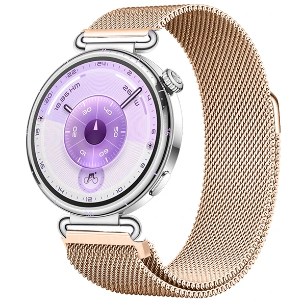 Huawei Watch GT6 41mm Uyumlu Manyetik Milanese Loop Metal Kordon  Rose Gold ürün görseli 1