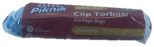 PİKNİK ÇÖP TORBASI ORTA BOY 55X60 15 Lİ - Resim 4