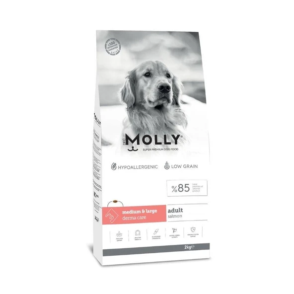Molly Düşük Tahıllı Hypoallergenic Somonlu Orta ve Büyük Irk Yetişkin Köpek Maması 2 Kg ürün görseli 1