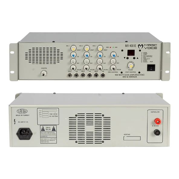 Magicvoice MV-400EF 400 Watt 3 Mikrofon Girişli Trafosuz Anfi ürün görseli 1