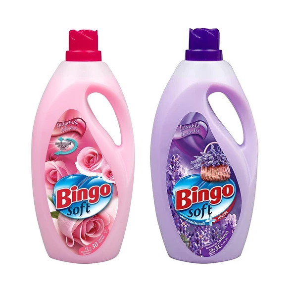 Bingo Soft Yumuşatıcı 3 lt Gülpembe ve Lavanta 2 li Paket ürün görseli 1