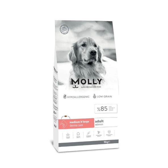 Molly Düşük Tahıllı Hypoallergenic Somonlu Orta ve Büyük Irk Yetişkin Köpek Maması 15 Kg ürün görseli 1