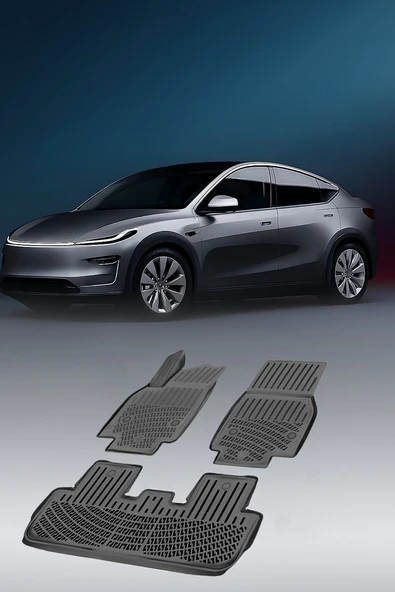 Tesla Model Y (Juniper) 2025 ve Sonrası Siyah 3D Havuzlu Paspas ürün görseli 1