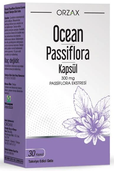 Orzax Ocean Passiflora 300mg 30 Kapsül ürün görseli 1