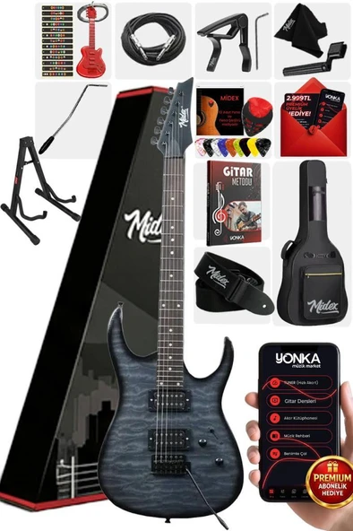 Midex Crade-ST Grey Rosewood Klavye Super Strat Kasa HH Yüksek Kaliteli Elektro Gitar ürün görseli 1