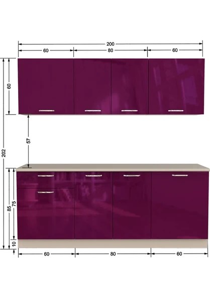 Tdesıgno Rüya Mutfak 200 cm Tezgah Dahil - Resim 2