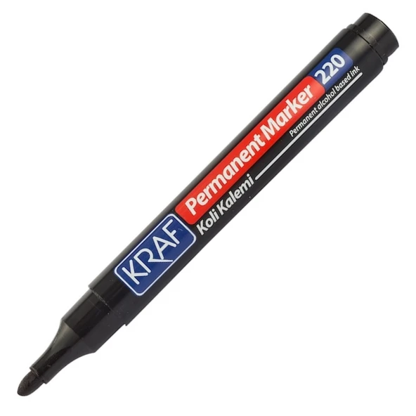 Kraf Permanent Markör Yuvarlak Uc 220 Siyah (Koli Kalemi) 12’li ürün görseli 1