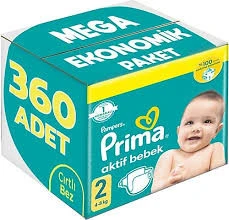 Prima Aktif Bebek Bezi 2 Numara 360 adet ürün görseli 1