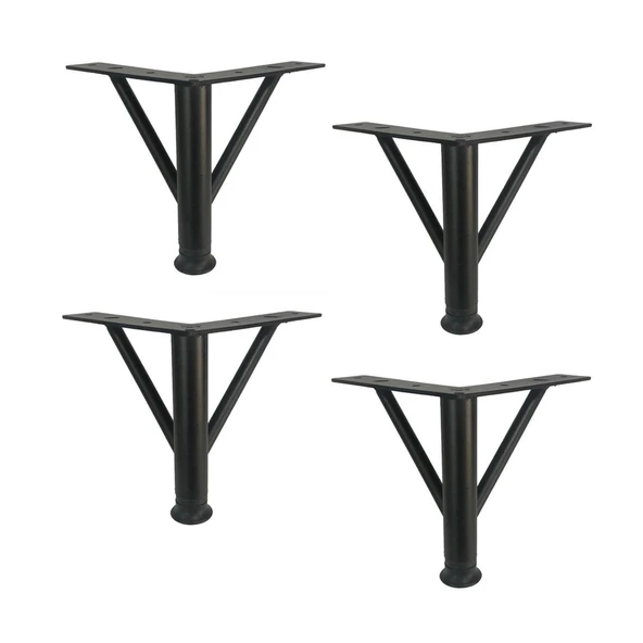 4 Adet Firkete Ayak Metal 25 cm Mat Siyah Mobilya Koltuk Ayağı ürün görseli 1
