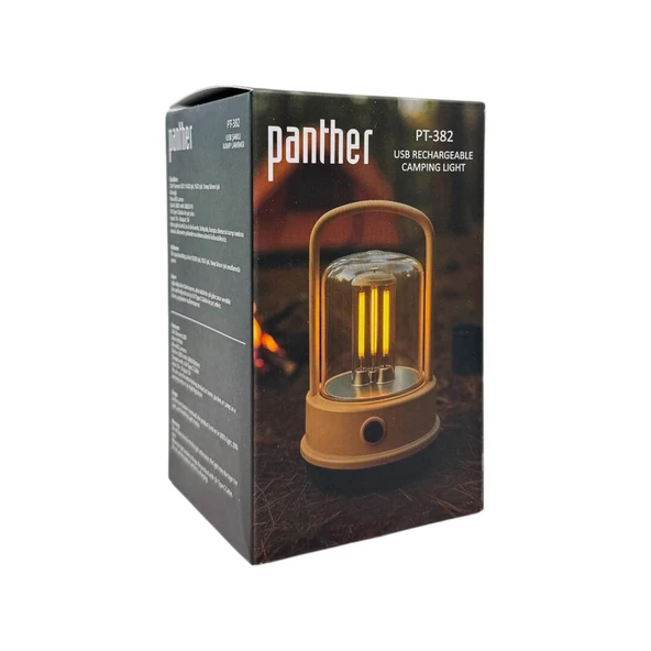 PTTAVM: Panther 600 Lümen USB Şarjlı Solar Kamp Lambası PT-382