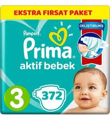 Prima Aktif Bebek Bezi 3 Numara 372 Adet ürün görseli 1