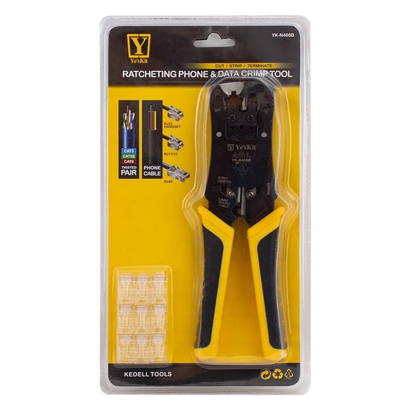 PowerMaster YK-N468B RJ11-RJ12-RJ22-RJ45 Sıkma Pensesi ürün görseli 1