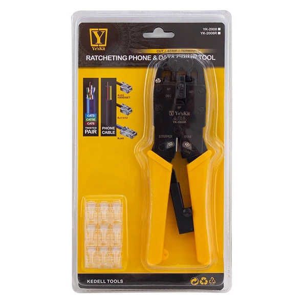 Powermaster YK-2008R RJ11-RJ12-RJ22-RJ45 Sıkma Pensesi ürün görseli 1