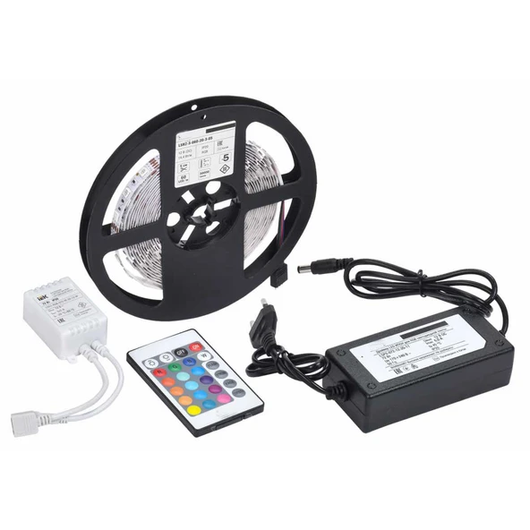 5 MT 3 Cipli Rgb Şerit Led Silikonlu Adaptör Uzaktan Kumanda Tak Çalıştır ürün görseli 1