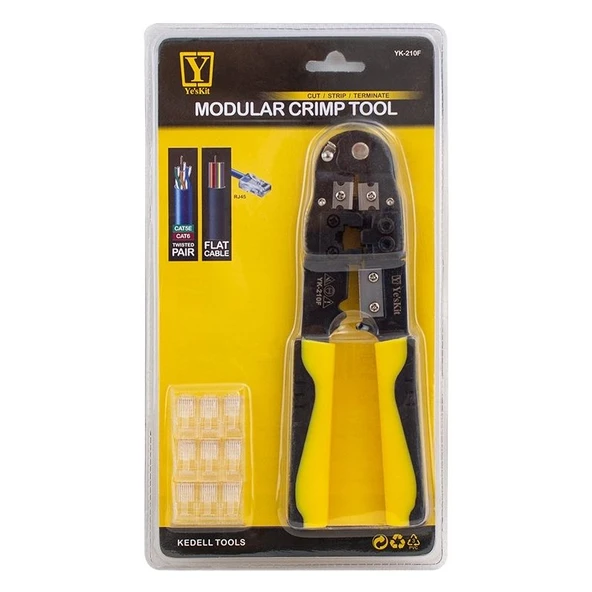 PowerMaster YK-210F RJ45- Flat Kabo Sıkma Pensesi ürün görseli 1
