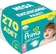 Prima Aktif Bebek Bezi 4 Numara 270 Adet ürün görseli 1