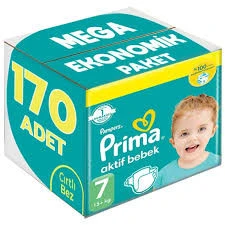 PRİMA AKTİF BEBEK BEZİ 7 NUMARA 170 ADET ürün görseli 1