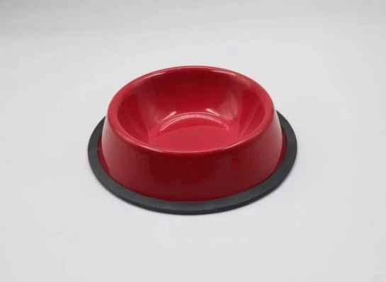 Kırmızı Çelik Kedi Köpek Mama-Su Kabı 16 Cm ürün görseli 1