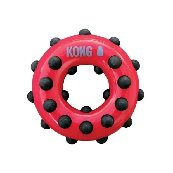 Kong Dotz Halka Sesli Köpek Oyuncağı Large Siyah/Kırmızı 15 Cm ürün görseli 1