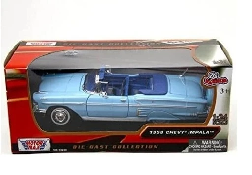 1958 Chevrolet Impala Mavi 1/24 Model Araba - Resim 2