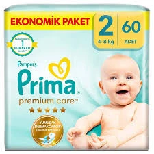 PRİMA PREMİUM CARE NO:2 EKONOMİK PAKET 4/8 KG-360 ADET (60'lı X 6 paket) ürün görseli 1