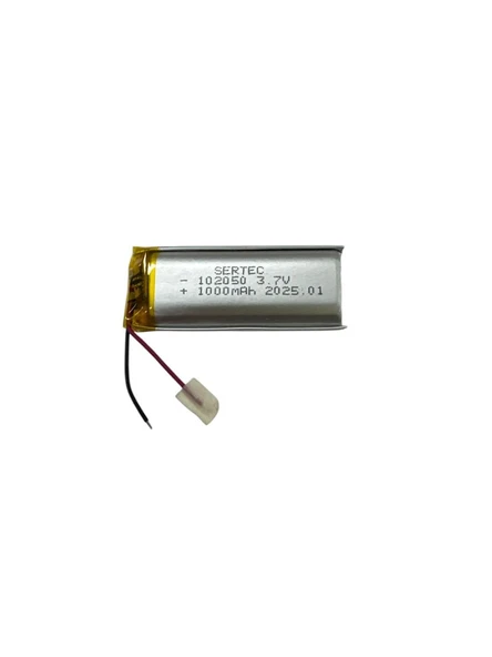 102050 3.7V 1000mAh Li-Polymer Pil (Devreli/1.5A) ürün görseli 1