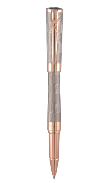 Lüks Rose Gold & Gümüş Desenli Metal Dolma Kalem ürün görseli 1