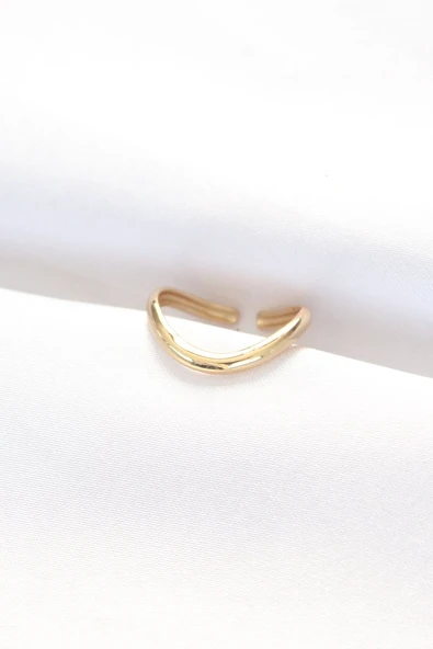 Yassı Gold Renk Ayarlanabilir Yüzük - TJ-BYK3101 ürün görseli 1