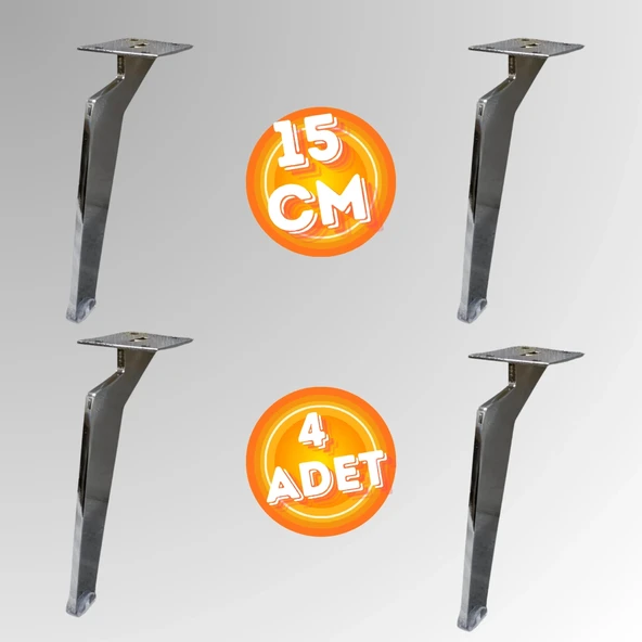 15 CM METAL TABANCA AYAK KOLTUK AYAĞI MOBİLYA AYAĞI ÜNİTE AYAĞI KONSOL AYAĞI PUF BERJER AYAĞI ( 4 ADET ) ürün görseli 1