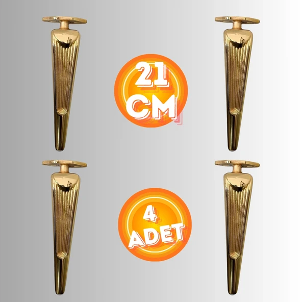 21 CM METAL KLAS KOLTUK AYAĞI MOBİLYA AYAĞI ÜNİTE AYAĞI KONSOL AYAĞI PUF BERJER AYAĞI (4 ADET) ürün görseli 1