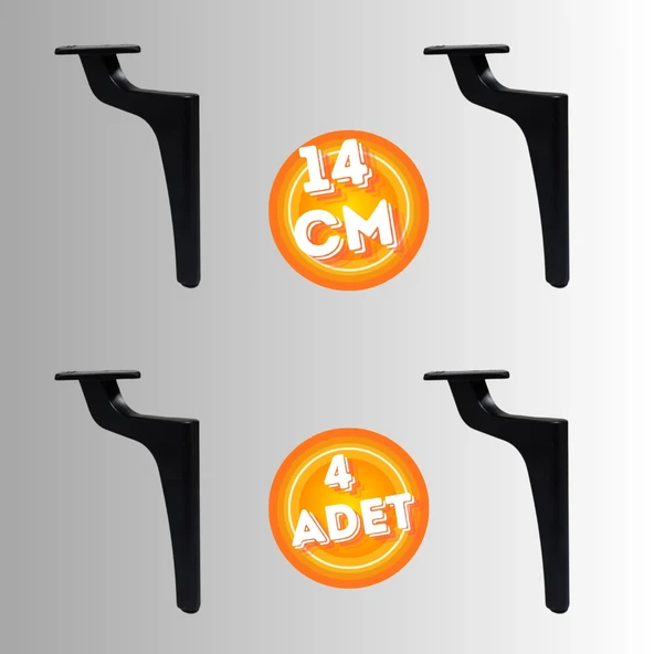 14 CM METAL ZİRVE AYAK KOLTUK AYAĞI MOBİLYA AYAĞI ÜNİTE AYAĞI KONSOL AYAĞI PUF BERJER AYAĞI ( 4 ADET ) ürün görseli 1