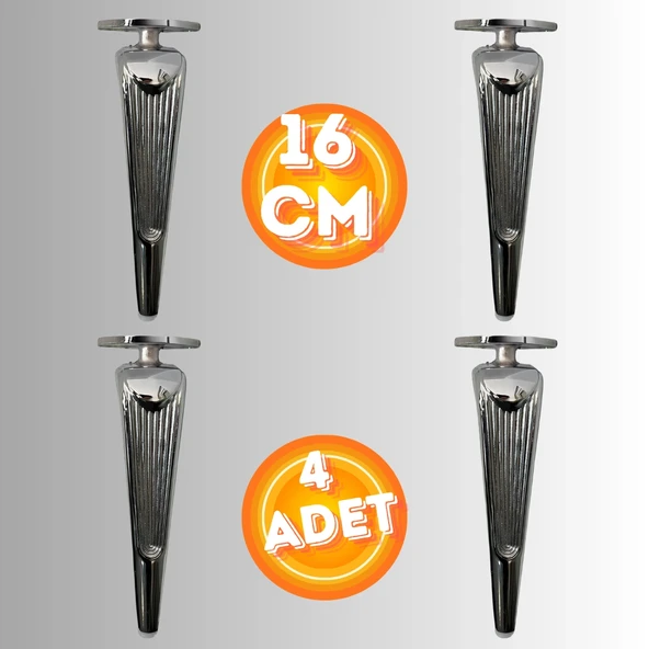 16 CM METAL KLAS KOLTUK AYAĞI MOBİLYA AYAĞI ÜNİTE AYAĞI KONSOL AYAĞI PUF BERJER AYAĞI (4 ADET) ürün görseli 1