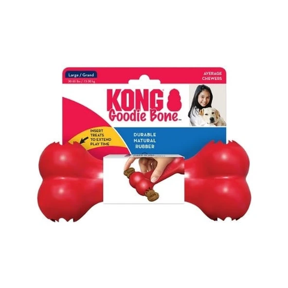 Kong Kemik Şeklinde Kauçuk Köpek Oyuncağı Medium 18 Cm Kırmızı ürün görseli 1
