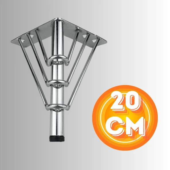 20 CM METAL 3 TELLİ KOLTUK AYAĞI MOBİLYA AYAĞI ÜNİTE AYAĞI KONSOL AYAĞI PUF BERJER AYAĞI ürün görseli 1
